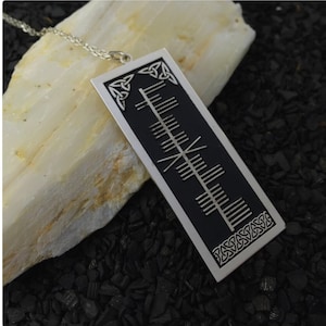 Personalized Ogham Pendant, Irish Jewelry, Celtic Jewelry, 925 Sterling Silver Custom Made Ogham Name Necklace, Celtic Ogham Necklace
