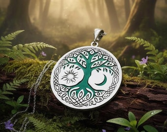 Custom Sterling Silver Tree of Life Necklace - Personalized Yggdrasil Pendant
