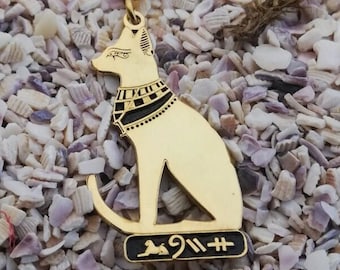 Sacred Cat Goddess Charm | Hieroglyphics Jewelry | Historical Gift