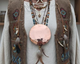 Copper mirror Mongolia Siberia Asia symbolic protection,Negative reflection Melong Mirror, Tibetan Shaman amulet, толи