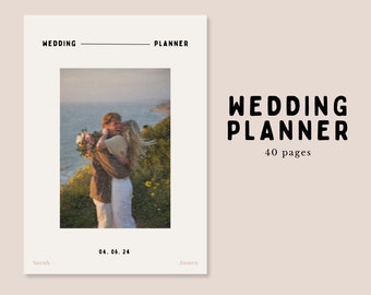 Digital wedding planner template - 40 pages. Printable wedding planner + wedding checklist