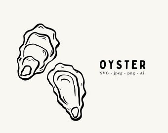 Illustration de coquilles d'huîtres dessinées à la main - téléchargement numérique.