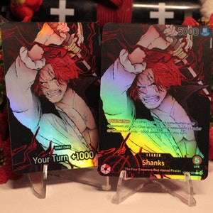 Shanks (OP09-001) - Custom One Piece TCG Leader and Don - Holographic