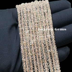 Faceted Citrine Rondelle Beads: Orange Gemstone, 3.20-3.60mm, 13&quot;/6.5&quot; Strand