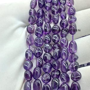Purple Amethyst Nugget Bead Strand: Smooth, Unshaped Gemstone Line