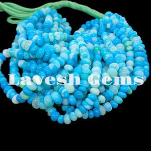 AAA Light Blue Opal Rondelle Beads: 7x9mm Gemstone Jewelry Making, 16&quot; Line