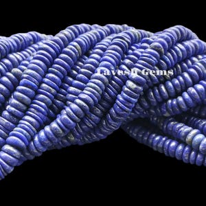 Natural Lapis Lazuli Rondelle Beads: 4MM-6MM Gemstone Spacer, 16&quot; Strand