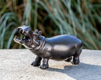 Bronze sculpture hippopotamus | 12x7x20 cm