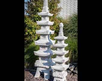 Lanterna in pietra di granito | Pagoda 5 piani | Altezza 120/180 cm | Decorazione asiatica per il tuo giardino