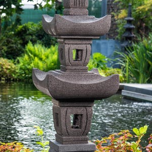 IDYL Pierre de lave asiatique « Pagode II » Hauteur 120 cm N° 32 B - Maçonnerie, résistant au gel