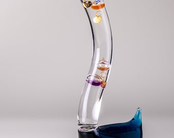Galileo-thermometer in eendvorm, 26 cm hoog