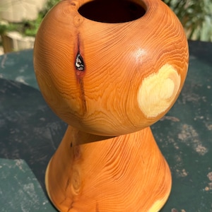 VASE made of IF, handmade woodcraft, woodturning, unique piece, handmade, France, Moodwood