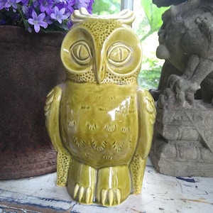 Stunning retro / OWL MONEY BOX / Coin Bank mustard piggy bank savings bank ornamental coin box twit twoo retro living home decor statement