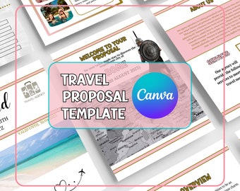 TRAVEL PROPOSAL TEMPLATE | Fully Editable | Canva Template | 8.5x11 Inch Size | Travel Agency Marketing | Travel Agent Essential | 12-Page
