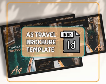 A5 BROCHURE TEMPLATE | Travel Agency Catalog | Editable | Adobe InDesign | Travel Marketing | Information Booklet | Info Guide | Agency Kit