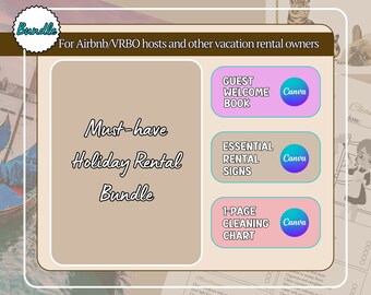 ULTIMATE HOSTING ESSENTIAL Bundle | Airbnb Host | Holiday Rental | Welcome Book | Sign Package | Cleaning Chart | Guest Experience | Vrbo