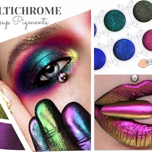 Multichrome Pigment Shiny Chameleon Eyeshadow Face Body Makeup Shining Aurora Mirror Colour Shifting Multi Duo Chrome Painting Loose Powder