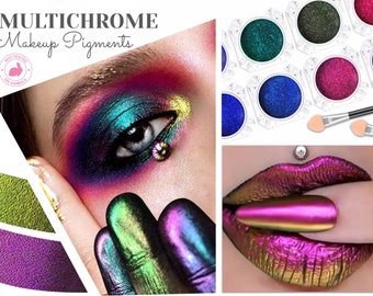 Multichrome Pigment Shiny Chameleon Eyeshadow Face Body Makeup Shining Aurora Mirror Colour Shifting Multi Duo Chrome Painting Loose Powder