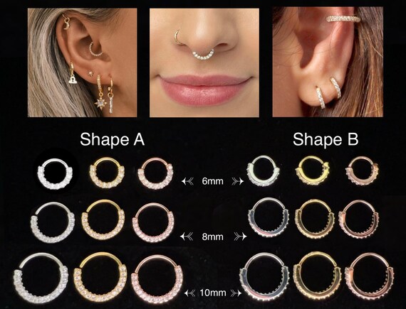 Hoop Piercing Daith Septum Earring Nose Ring 6mm 8mm 10mm Etsy
