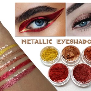 Metallic Pigment Shiny Loose Eyeshadow Face Body Makeup Shining Rose Gold Red Burgundy Mirror Chrome Bronze Colours Painting MICA Powder