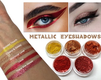 Metallic Pigment Shiny Loose Eyeshadow Face Body Makeup Shining Rose Gold Red Burgundy Mirror Chrome Bronze Colours Painting MICA Powder