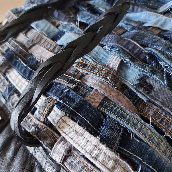 sac à main recycler sac en jeans sac de créateur pièce unique