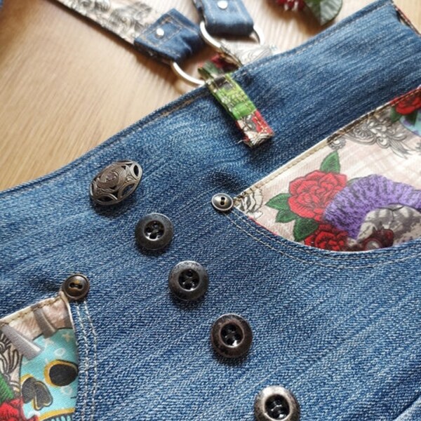 Sac à main jeans upcycling création unique candélabre pièces de créateur