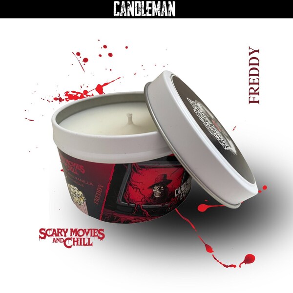 Freddy Inspired Candle - Nightmare on Elm Street Horror Scent - Handcrafted for Movie Nights