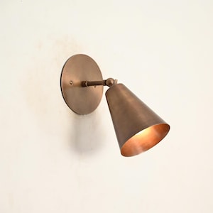 1 Light Cone Handmade Vintage Wall Mid Century Modern Raw Brass Sputnik chandelier light Fixture