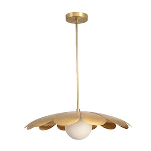 1 Light Flower Globe Mid Century Brass Sputnik chandelier light Fixture