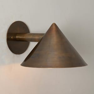 1 Light Cone  Handmade Vintage Wall Mid Century Modern Raw Brass Sputnik chandelier light Fixture