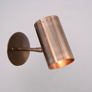 1 Light Cylinder  Handmade Vintage Wall Mid Century Modern Raw Brass Sputnik chandelier light Fixture