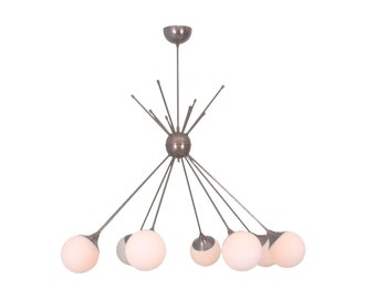 8 Light Globe Mid Century Brass Sputnik chandelier light Fixture