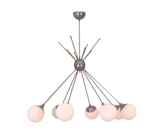 8 Light Globe Mid Century Messing Sputnik Kronleuchter Leuchte