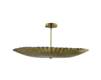 真鍮製スプートニクシャンデリア：ミッドセンチュリーモダン6灯照明