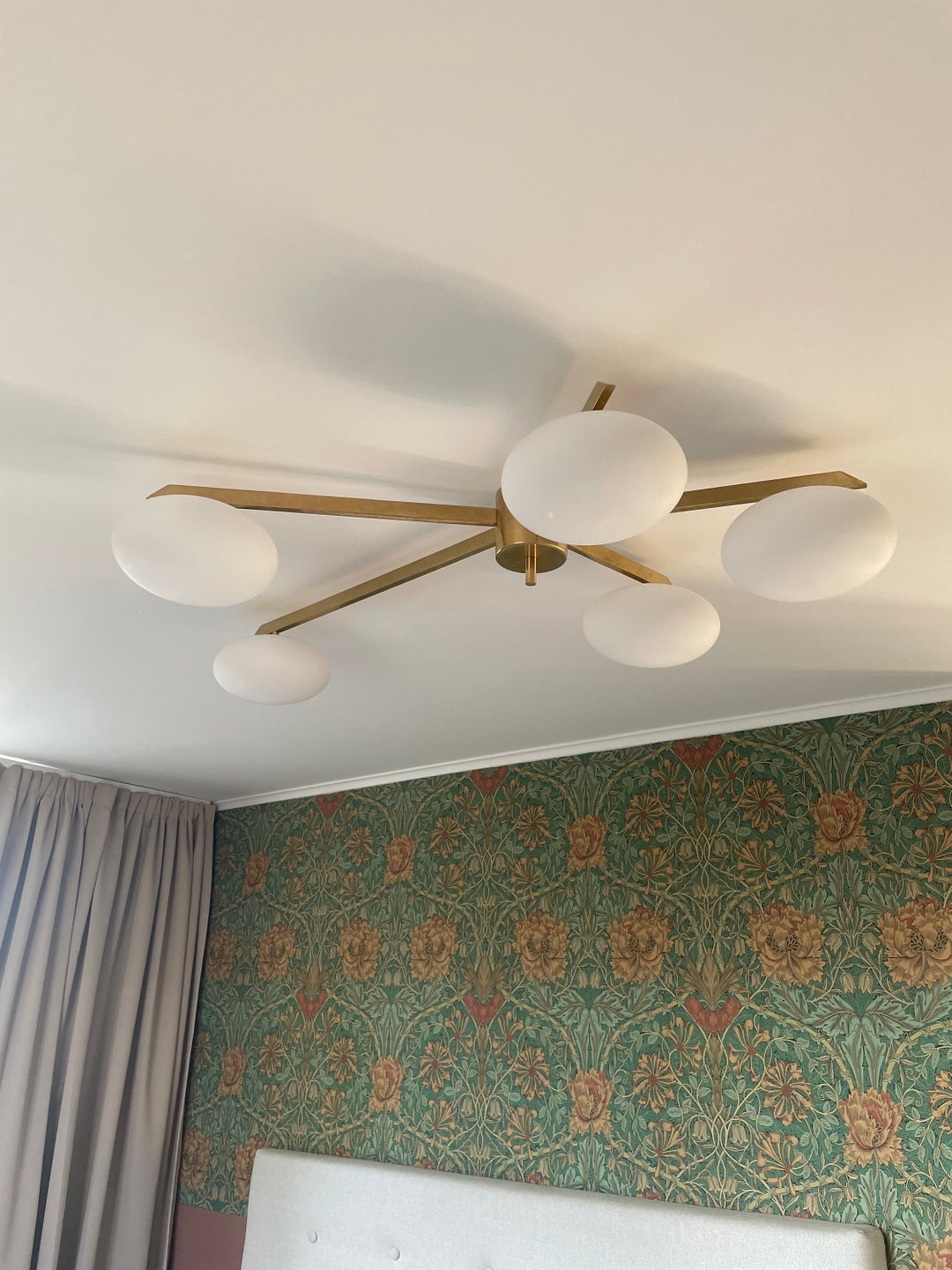 5 Light Globe Stilnovo Mid Century Brass Sputnik Chandelier Light ...