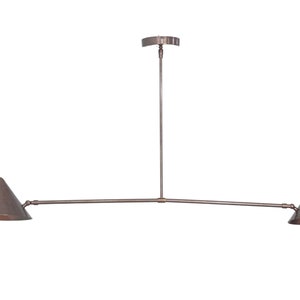 2 Light Shade Style Raw Brass Chandelier Light Fixture