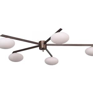 5 Kugel Stilnovo Mid Century Messing Sputnik Kronleuchter Leuchte