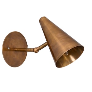 1 Light Cone Handmade Vintage Wall Mid Century Modern Raw Brass Sputnik chandelier light Fixture
