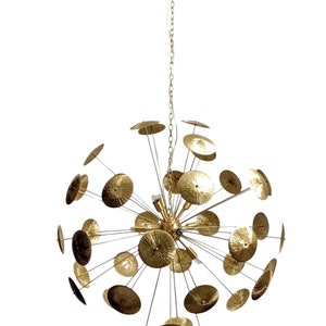 12 Light Vintage Style Raw Brass Chandelier Light Fixture
