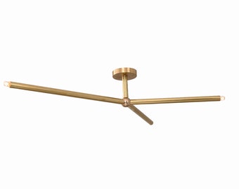 3 Light Mini Ceiling Modern Brushed Brass Sputnik chandelier light Fixture