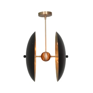 6 Light Art Deco Style Raw Brass Chandelier Light Fixture