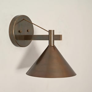 1 Light Cone Handmade Vintage Wall Mid Century Modern Raw Brass Sputnik chandelier light Fixture