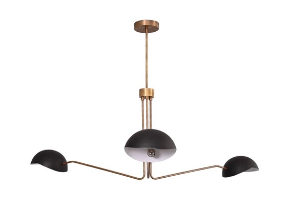 イタリア スプートニク 真鍮 シャンデリア アンティーク ミッド