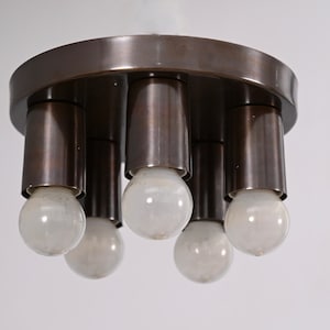 5 Light Handmade Vintage Ceiling Mid Century Raw Brass Sputnik chandelier light Fixture