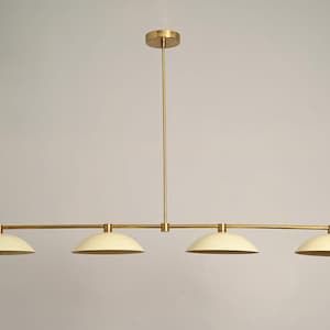 4 Light Dining Style Raw Brass Chandelier Light Fixture