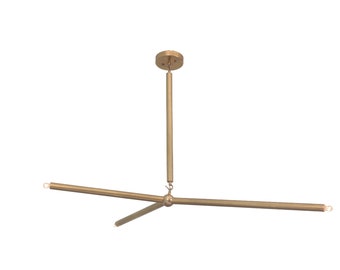 3 Light Mini Modern Brushed Brass Sputnik chandelier light Fixture