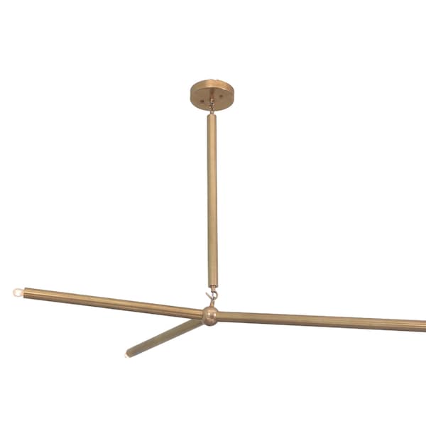 3 Light Mini Modern Brushed Brass Sputnik chandelier light Fixture