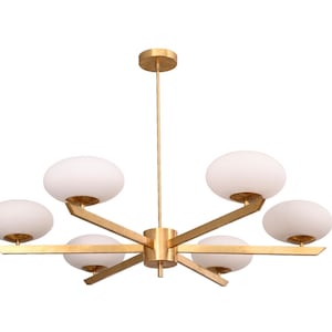 6 Light Globe Mid Century Brass Sputnik chandelier light Fixture