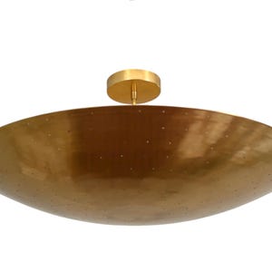 6 Light Elegant Ceiling Flushmount perforated light Pendant Mid Century Modern Raw Brass Sputnik chandelier light Fixture.